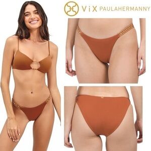 VIX Camel Solid Kendra Full Coverage Swimsuit Bottom sz S